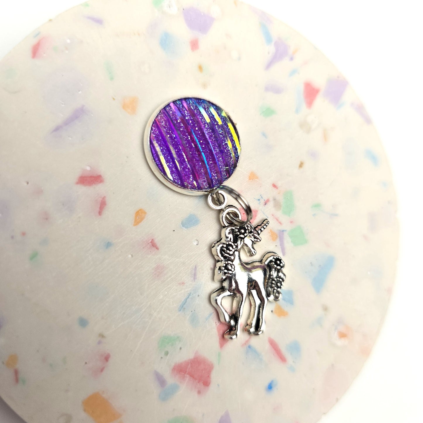 Purple Top Unicorn Charm Dangly