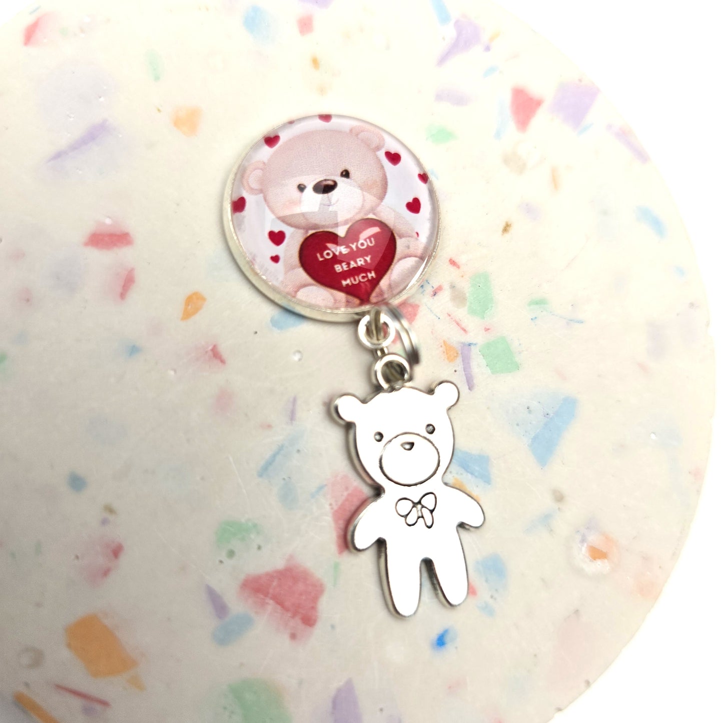 I love you Beary much Bear Charm Dangly