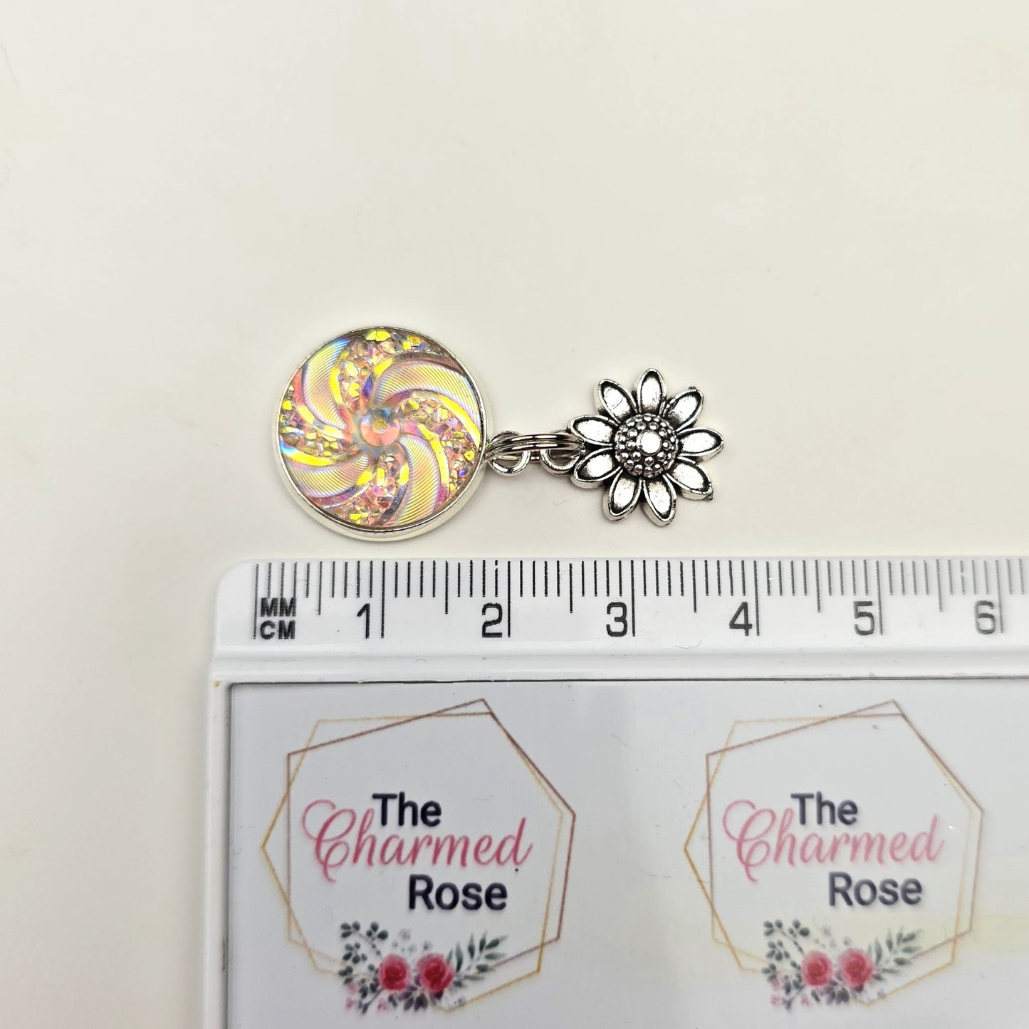 Pale Pink Flower Charm Dangly