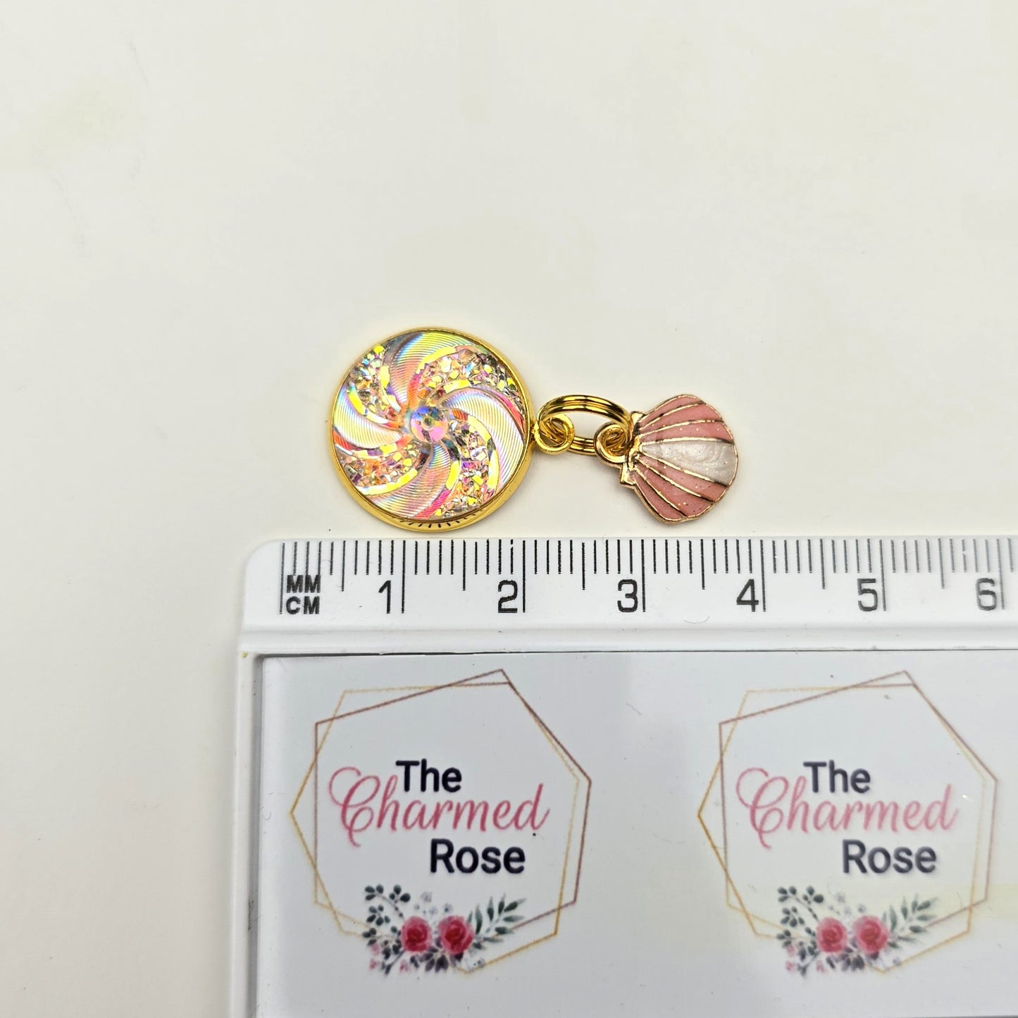 Peach shell Charm Dangly