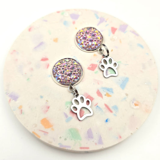 Purple with Paw Print Dog Charm Dangly