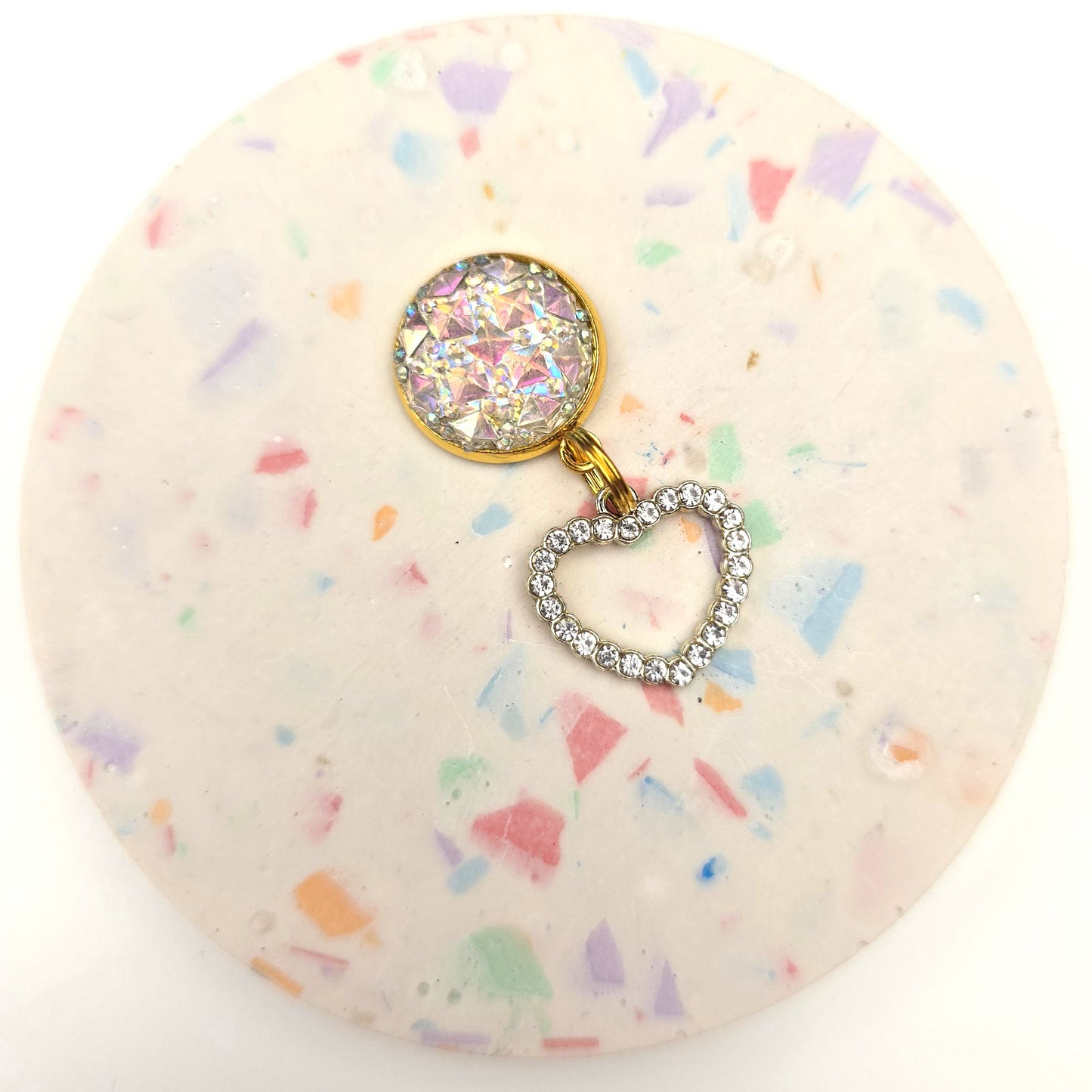 Bling Heart Charm Dangly