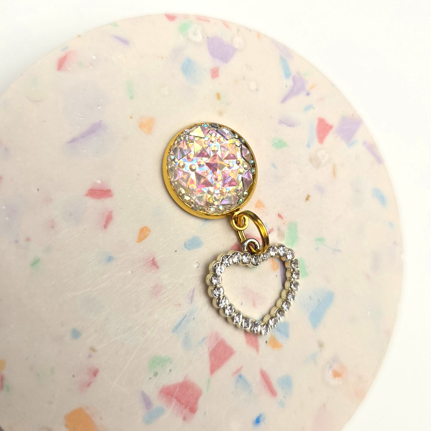 Bling Heart Charm Dangly