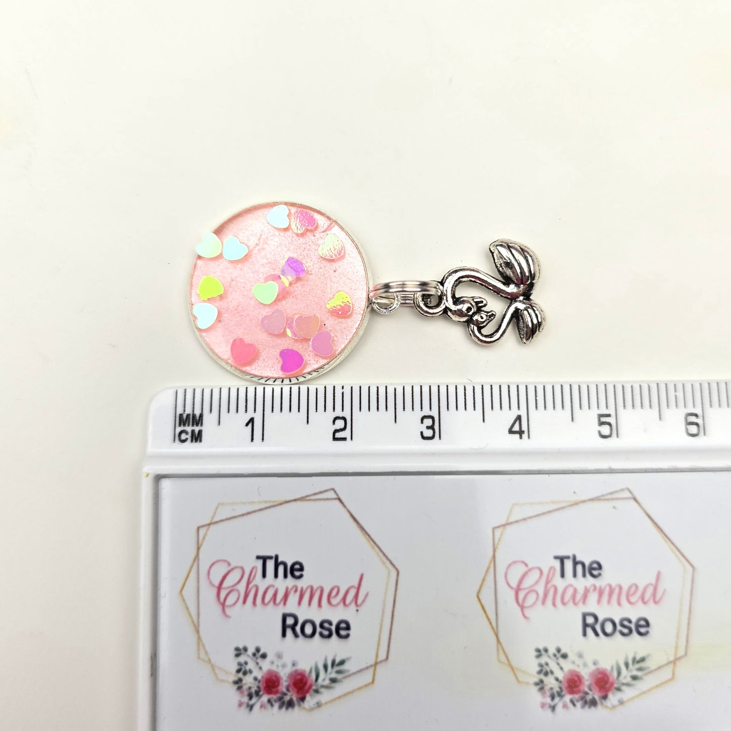 Love heart Swans Charm Dangly