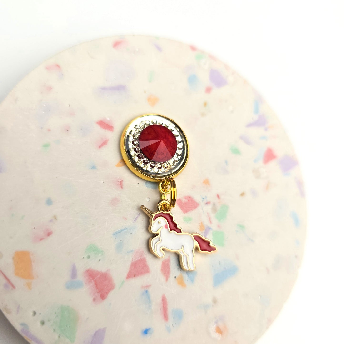 Discontinued Red Unicorn Charm Dangly