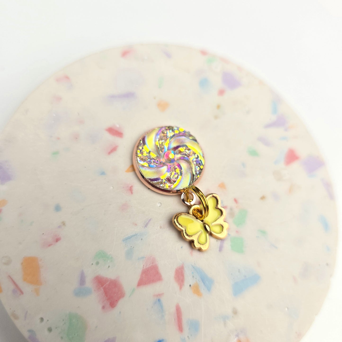 Yellow Butterfly Charm Dangly
