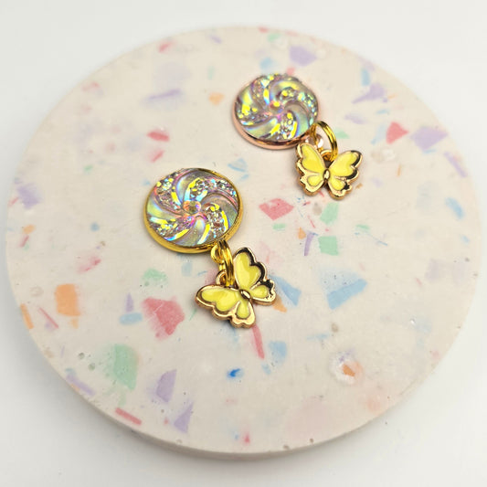 Yellow Butterfly Charm Dangly