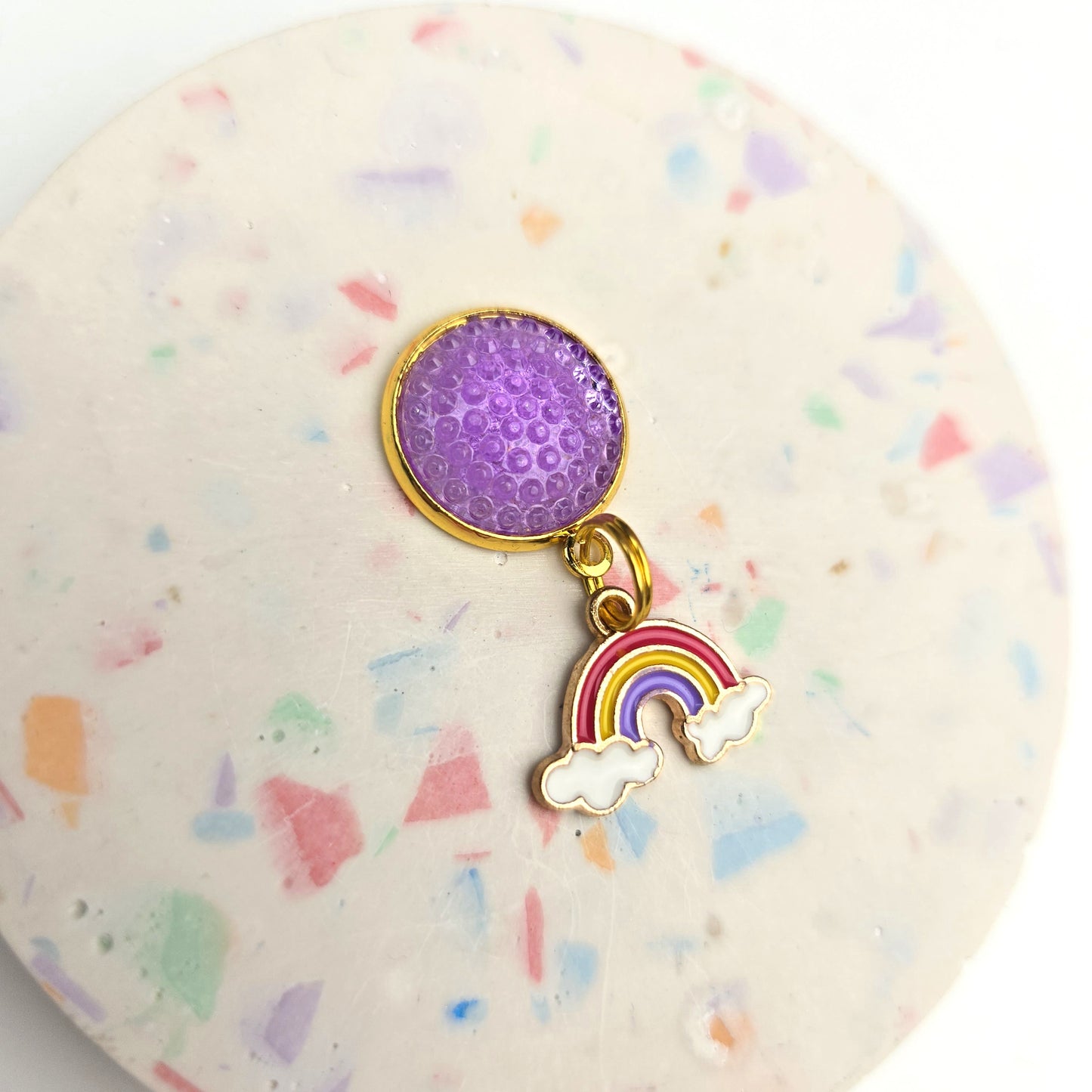 Purple rainbow Charm Dangly