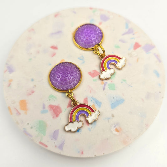 Purple rainbow Charm Dangly