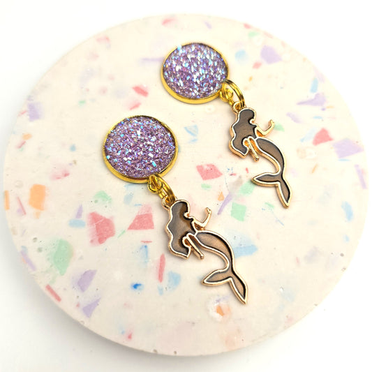 Purple top Mermaid Charm Dangly