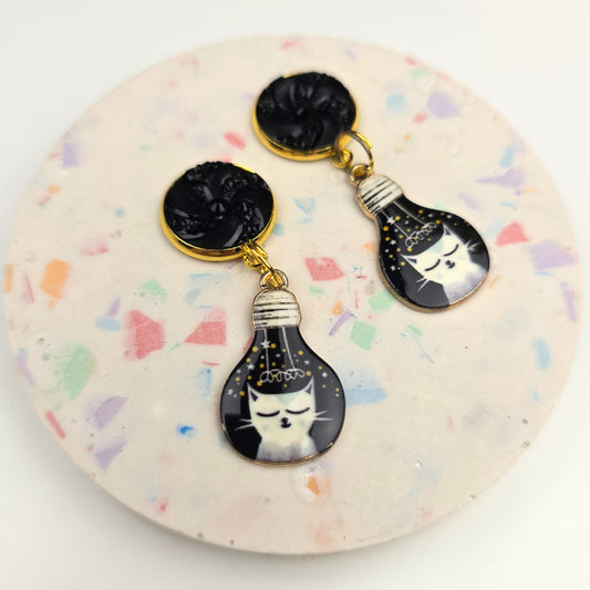 Cat Light Bulb Charm Dangly
