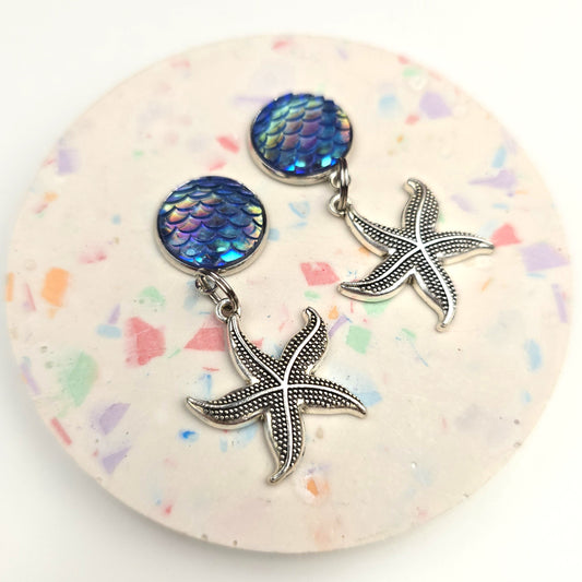 Mermaid Scales and Starfish Charm Dangly