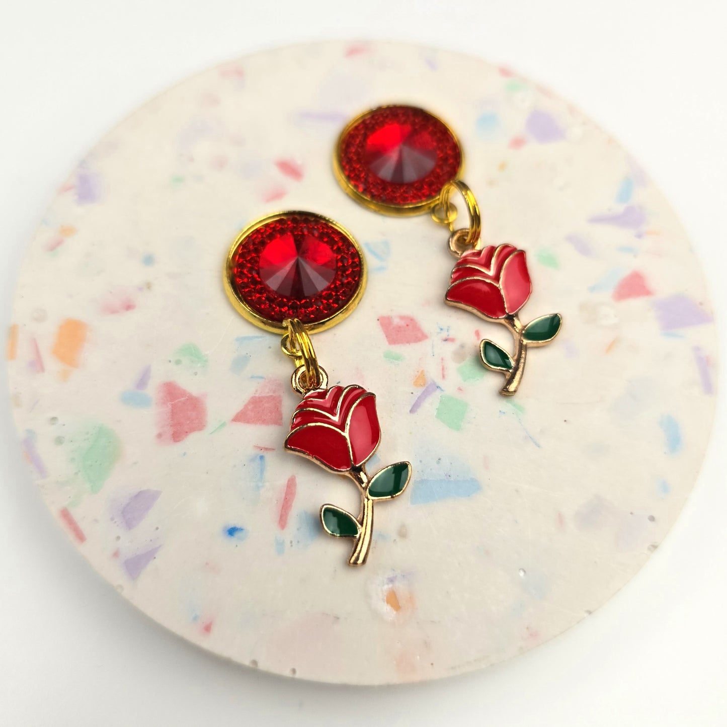 Red Rose Charm Dangly