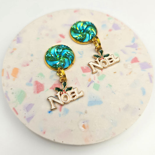 Discontinued Green Christmas Noel Charm Dangly