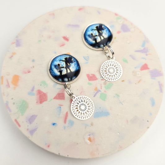Blue Dancing Fairy with Mandala Charm Dangly