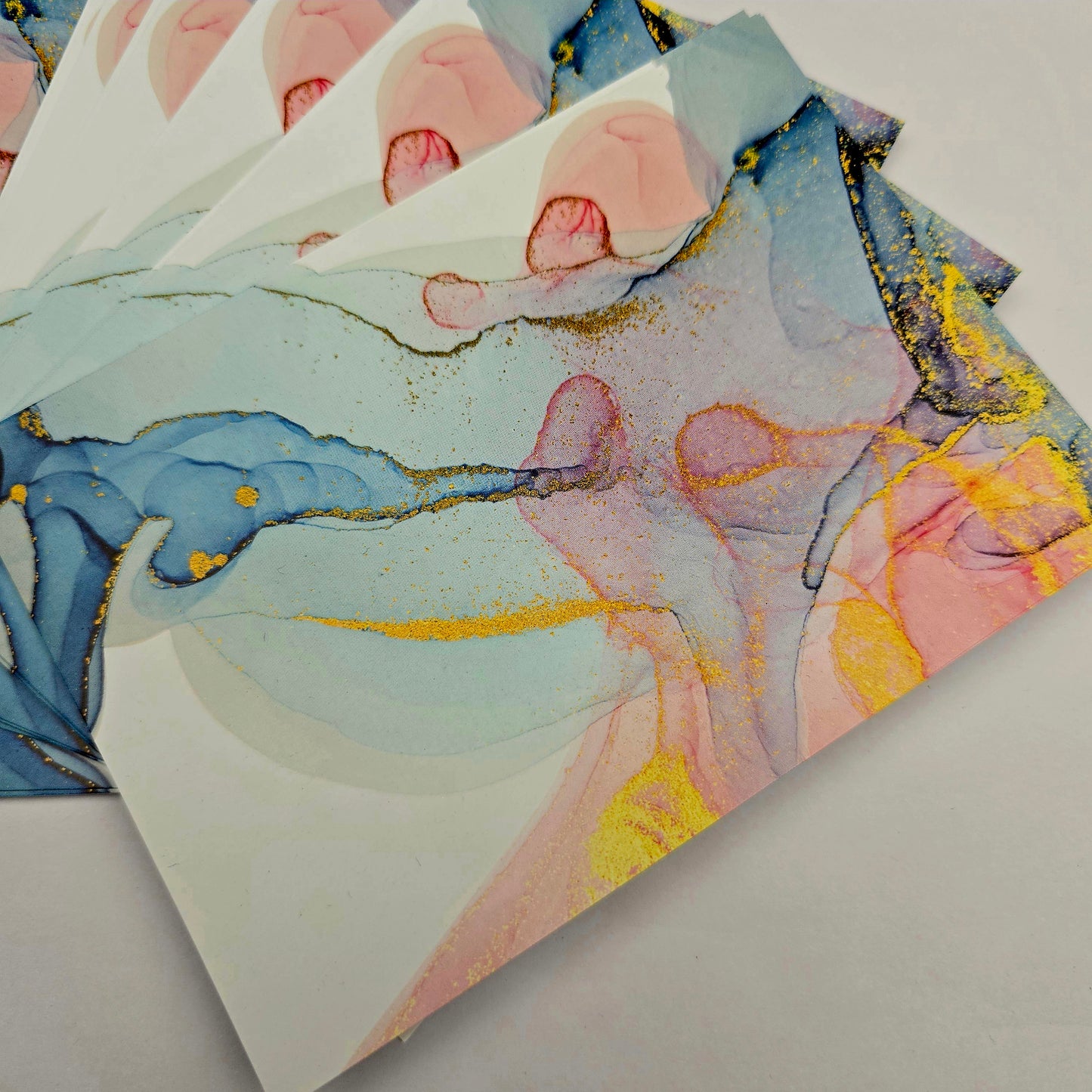 A6 Bow Backing Cards - Marble X50