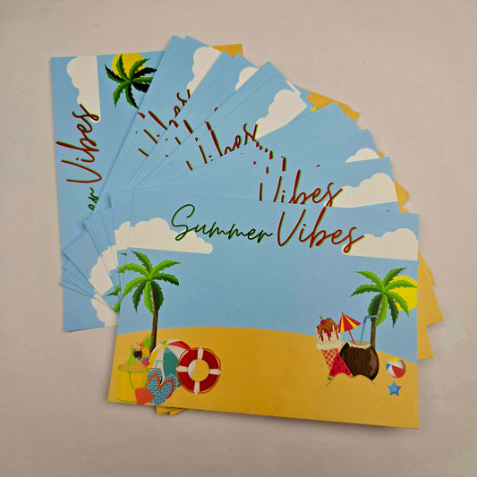 A6 Bow Backing Cards - Summer Vibes Beach