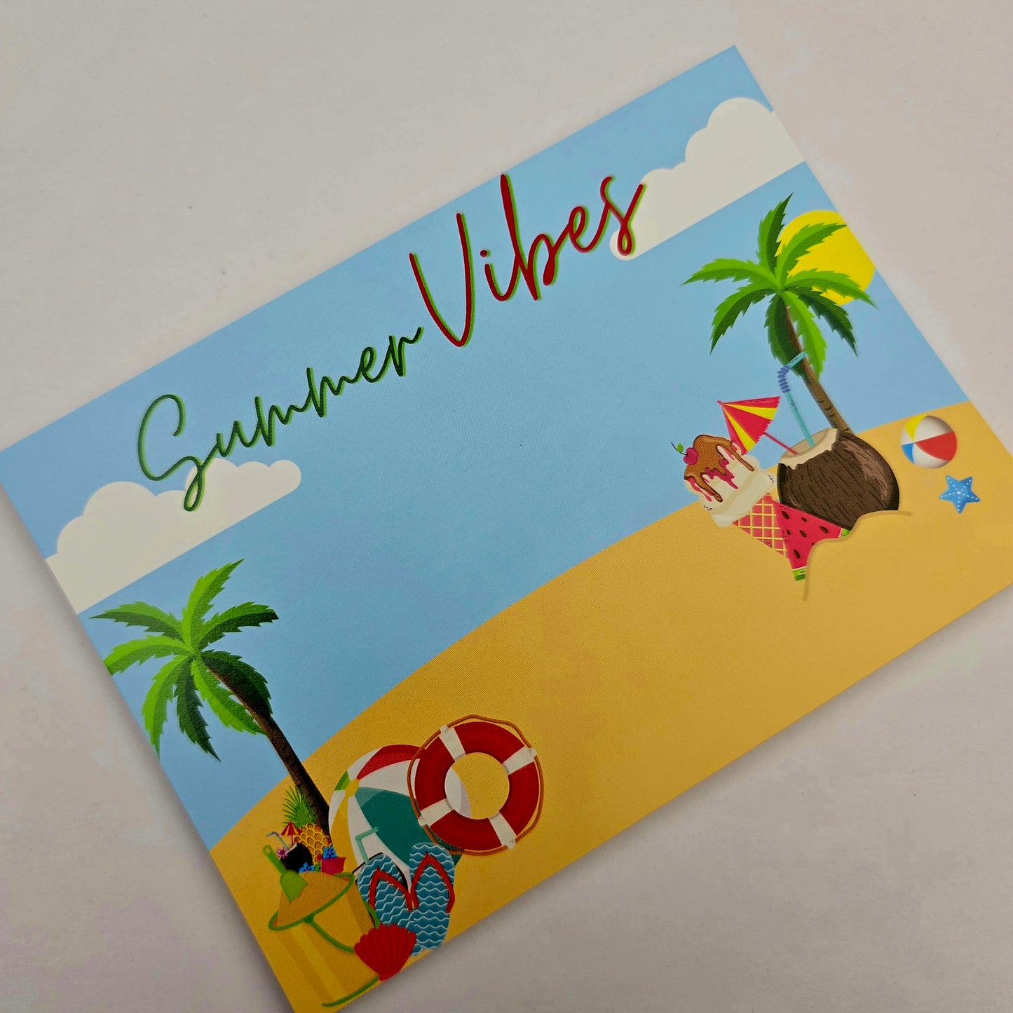 A6 Bow Backing Cards - Summer Vibes Beach