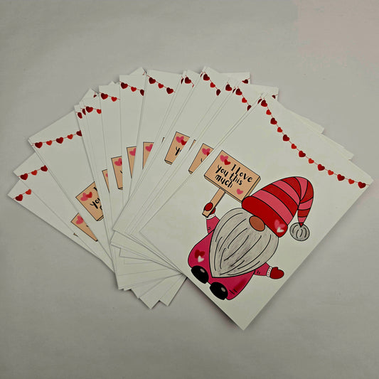 A6 Bow Backing Cards - Valentine Love Gonk X25