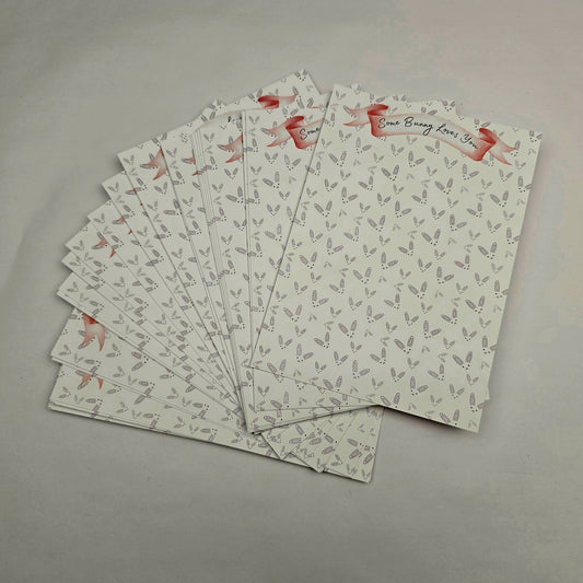 A6 Bow Backing Cards - Some Bunny Loves You X25
