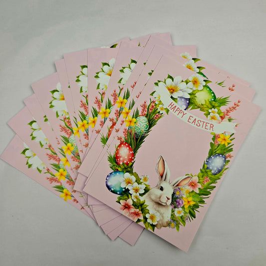 A6 Bow Backing Cards - Easter Wreath X25