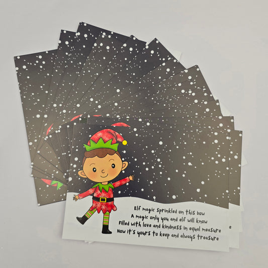 A6 Bow Backing Cards - Magic Elf Poem