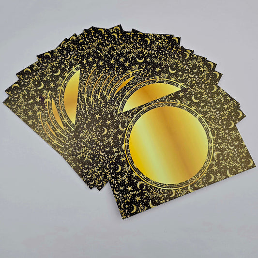 A6 Bow Backing Cards - Golden Moon & Stars