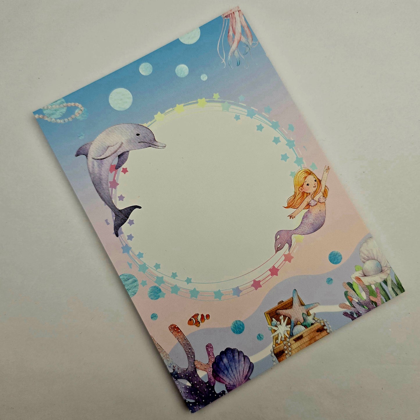 A6 Bow Backing Cards - Under the Sea Mermaid