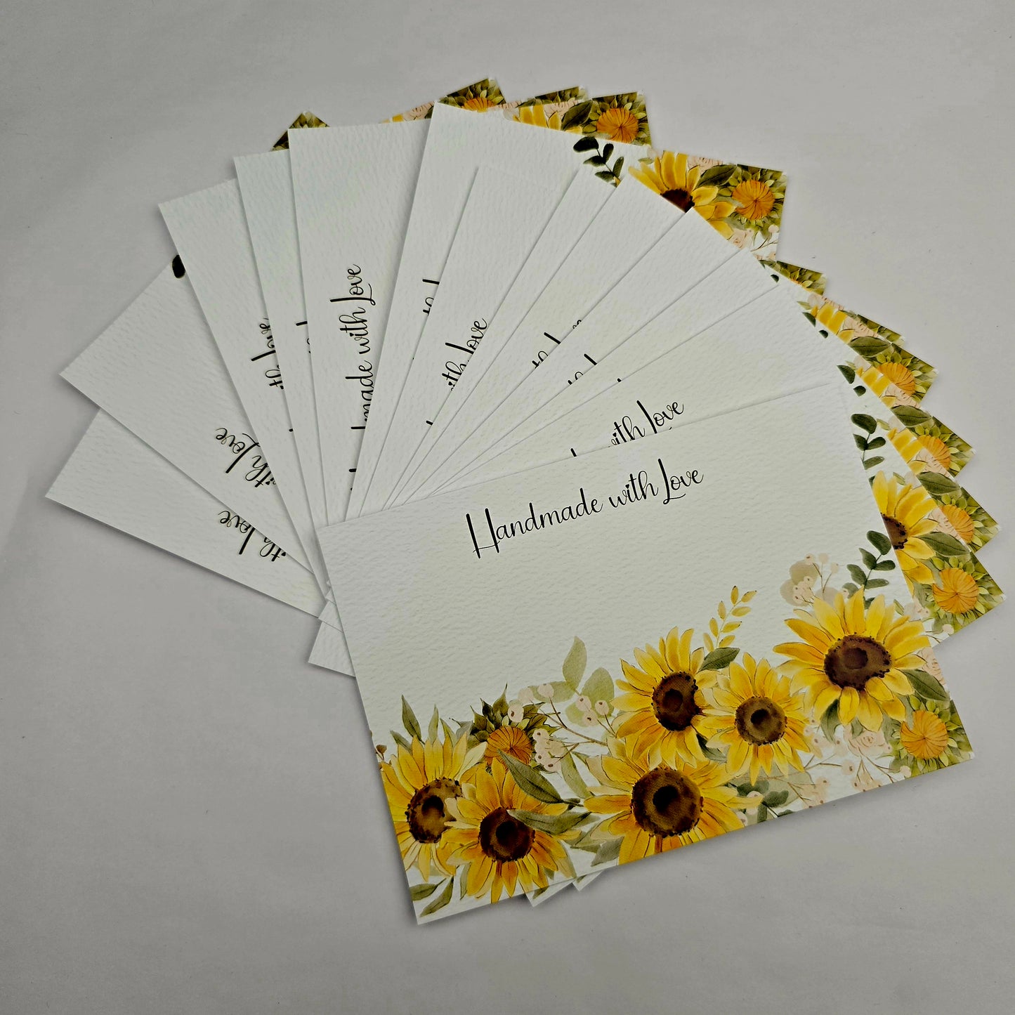 A6 Bow Backing Cards - Handmade with Love Sunflowers