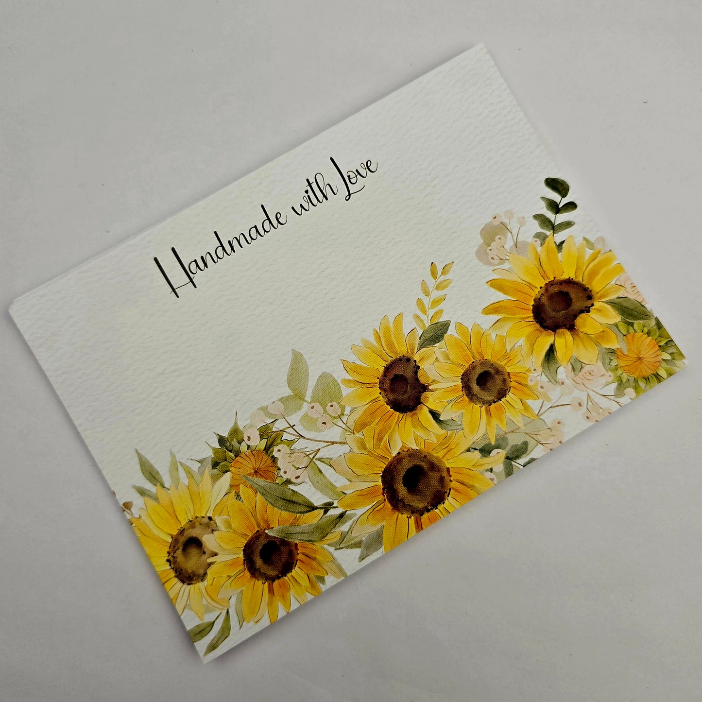 A6 Bow Backing Cards - Handmade with Love Sunflowers