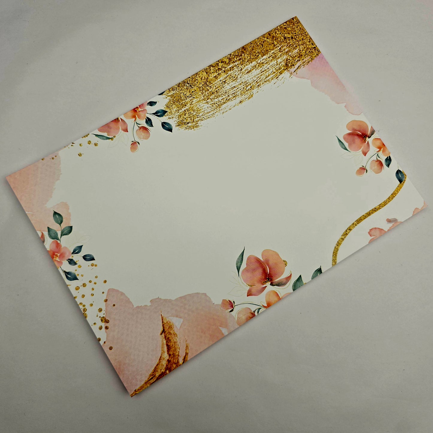 A5 Bow Backing Cards - Golden Floral