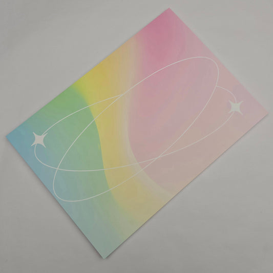 A5 Bow Backing Cards - Ombre Rainbow