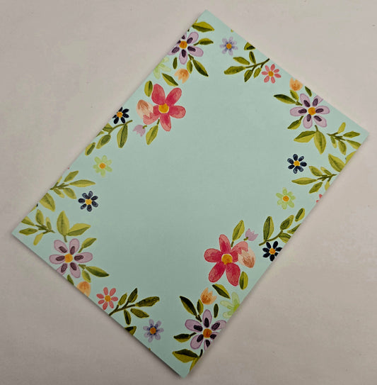 A6 Bow Backing Cards - Peach Flowers (Copy)