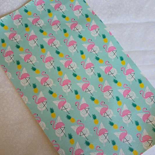 Bow leather - Flamingos