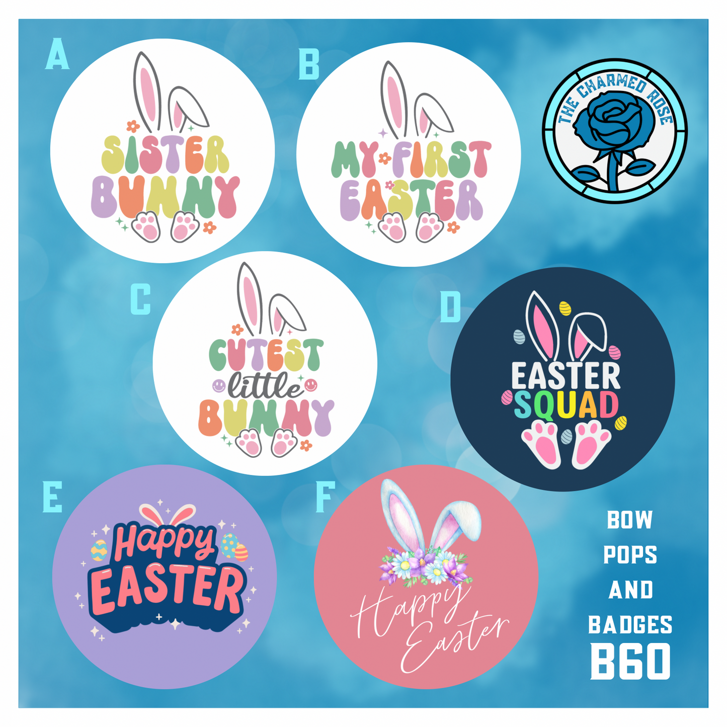 Easter themed - Bow Pops & Badges (B60)