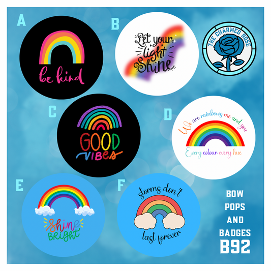 Rainbows - Bow Pops & Badges (B92)