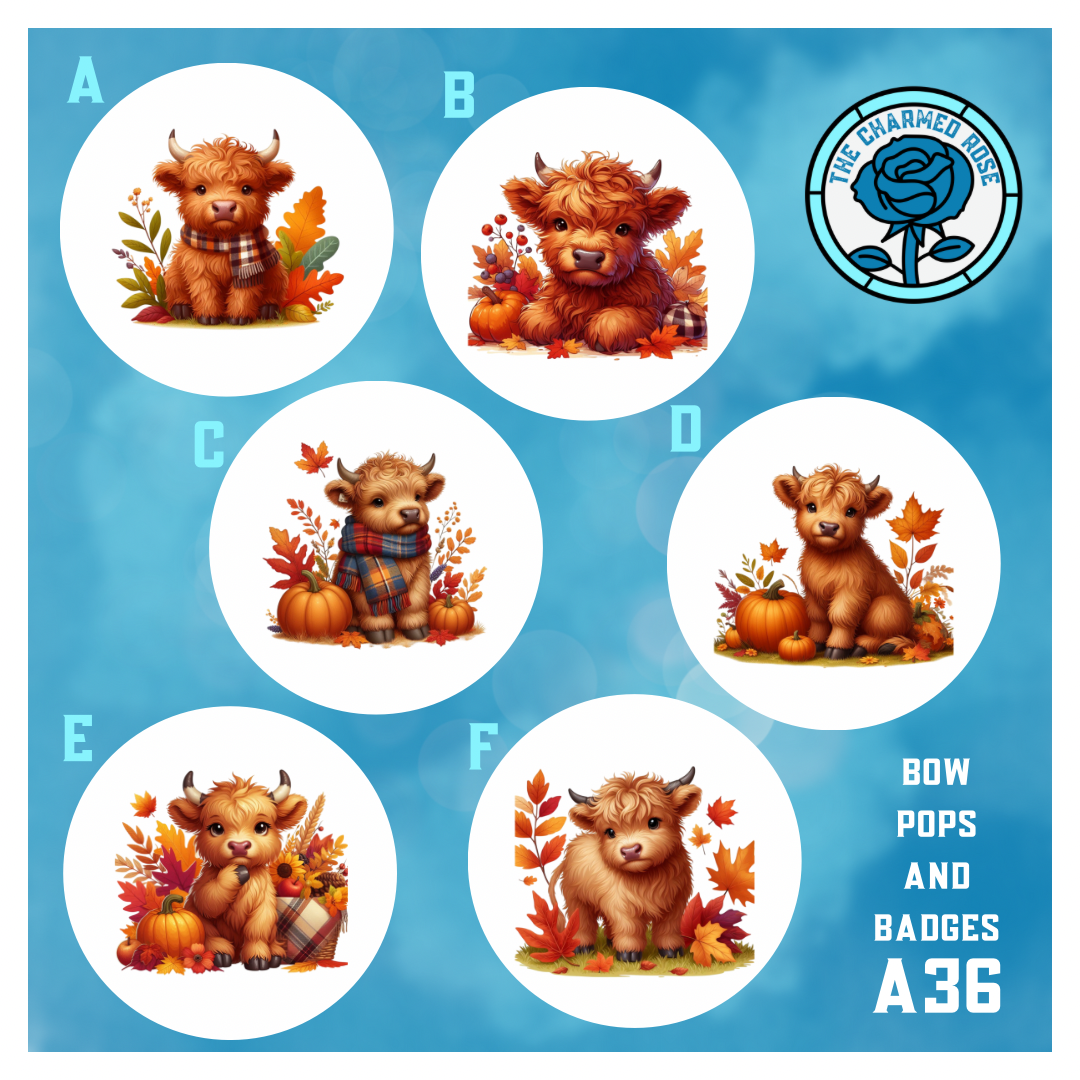 Autumn Animals - Bow Pops & Badges (A36)