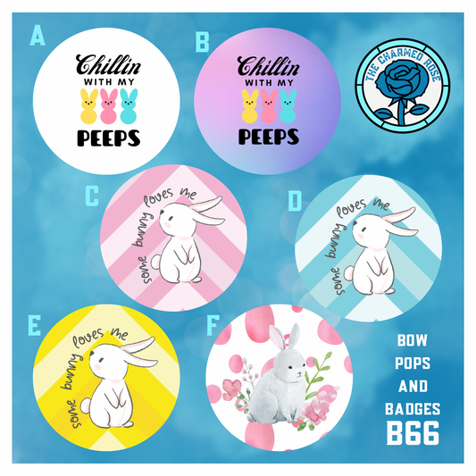 Easter themed - Bow Pops & Badges (B66)