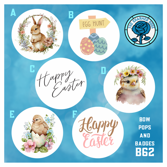 Easter themed - Bow Pops & Badges (B62)