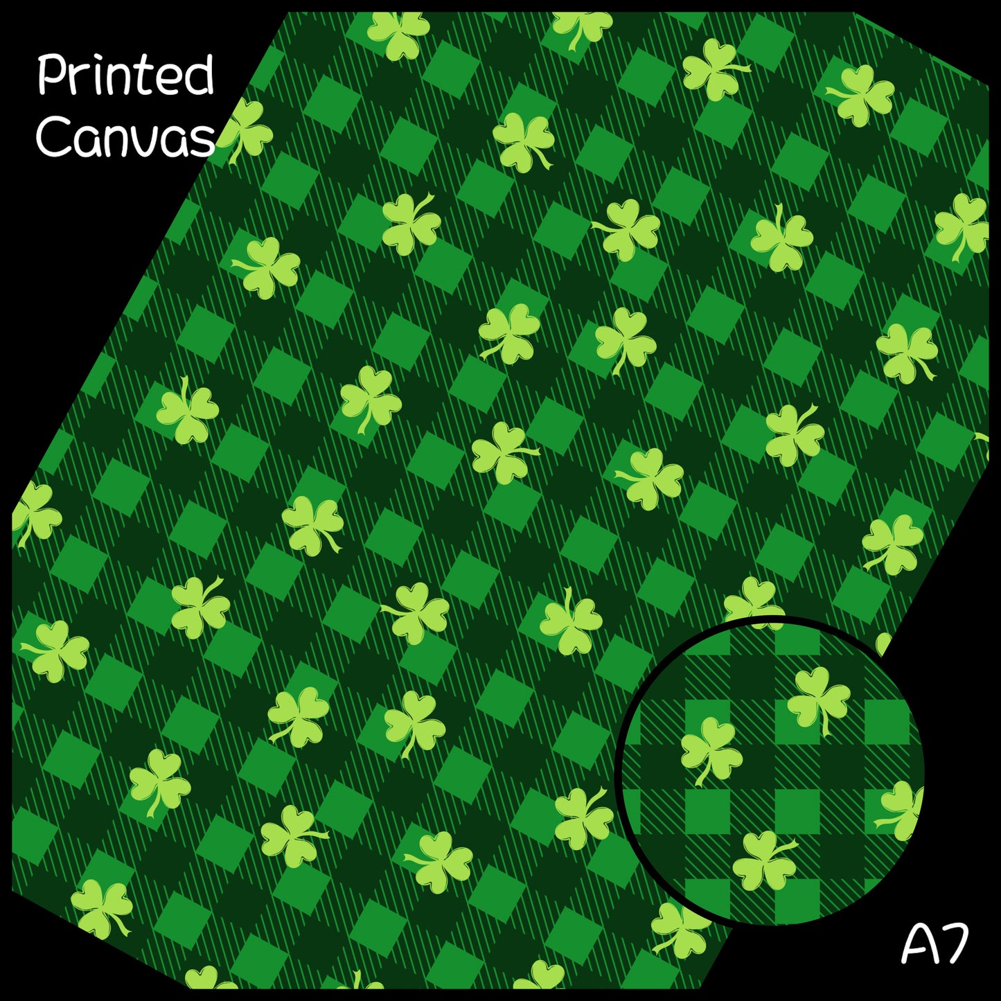 Tartan Clover St paddy's - Printed Canvas