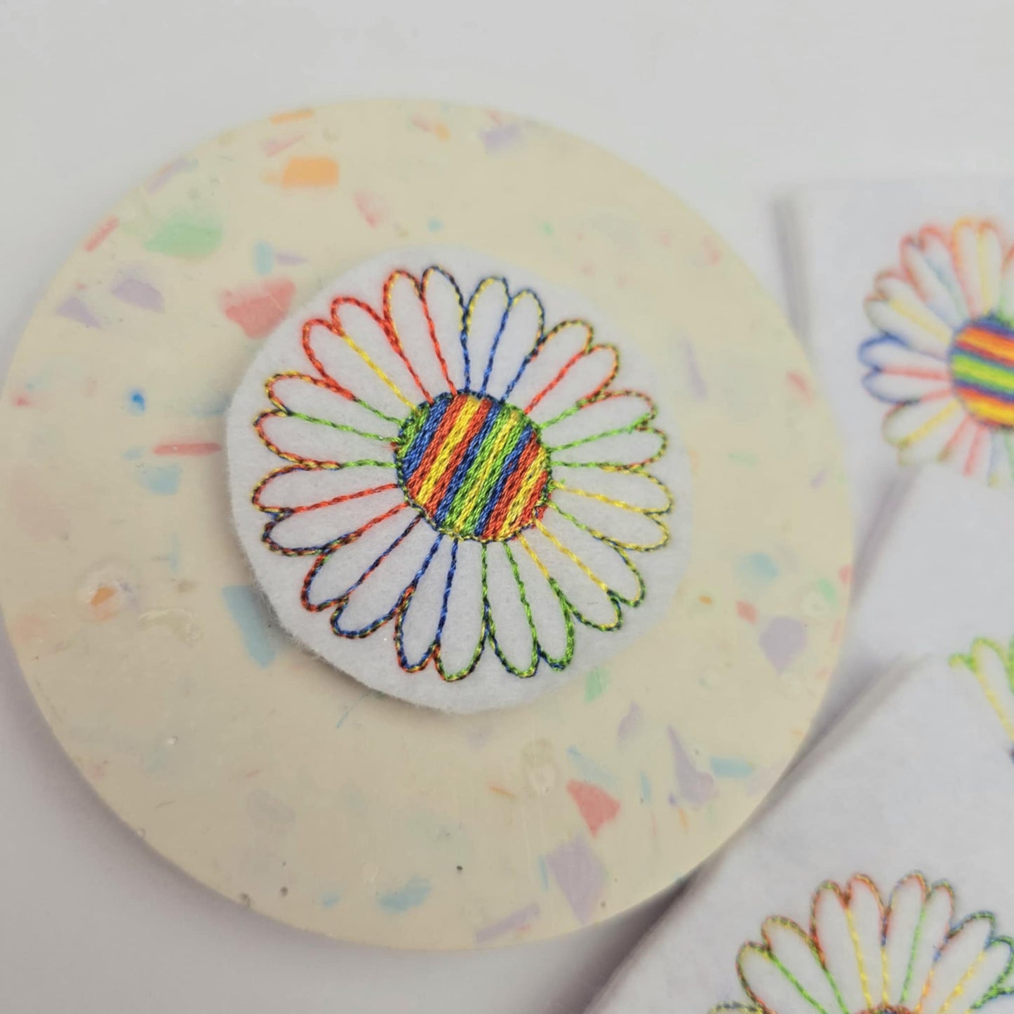 Rainbow flower feltie