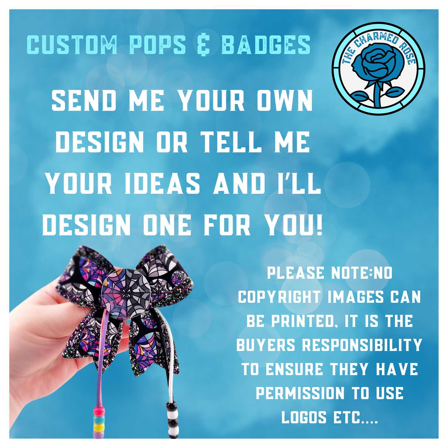 Custom Image Logo or Design - Bow Pops & Badges