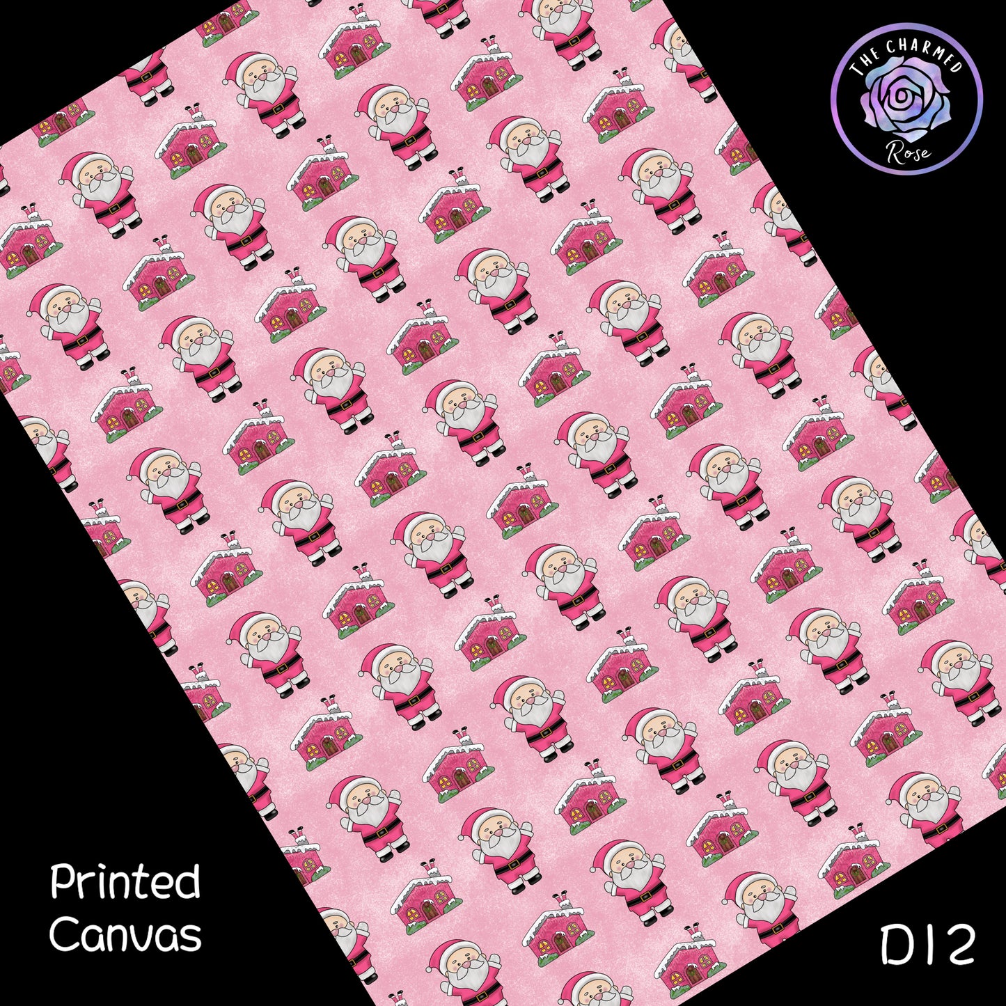 Pink Santa - Printed Canvas