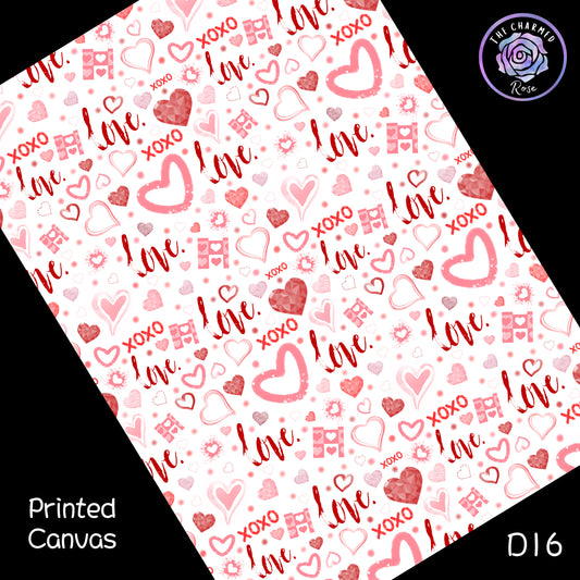 Valentine XOXO Pattern - Printed Canvas