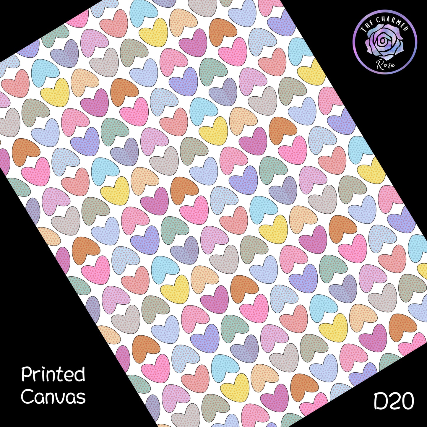 Colourful hearts - Printed Canvas