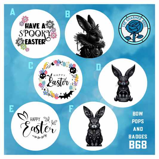 Easter themed - Bow Pops & Badges (B68)