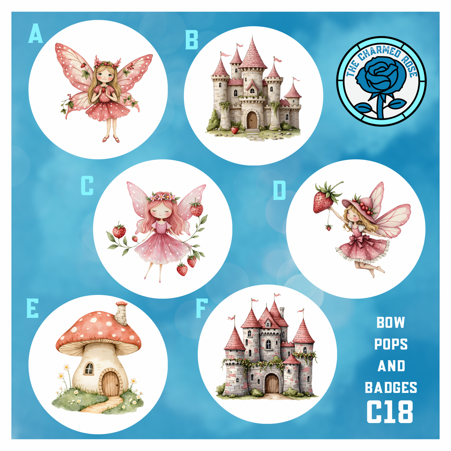 Strawberry Fairy - Bow Pops & Badges (C18)