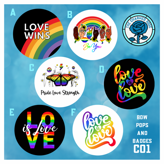 Pride rainbow - Bow Pops & Badges (C01)