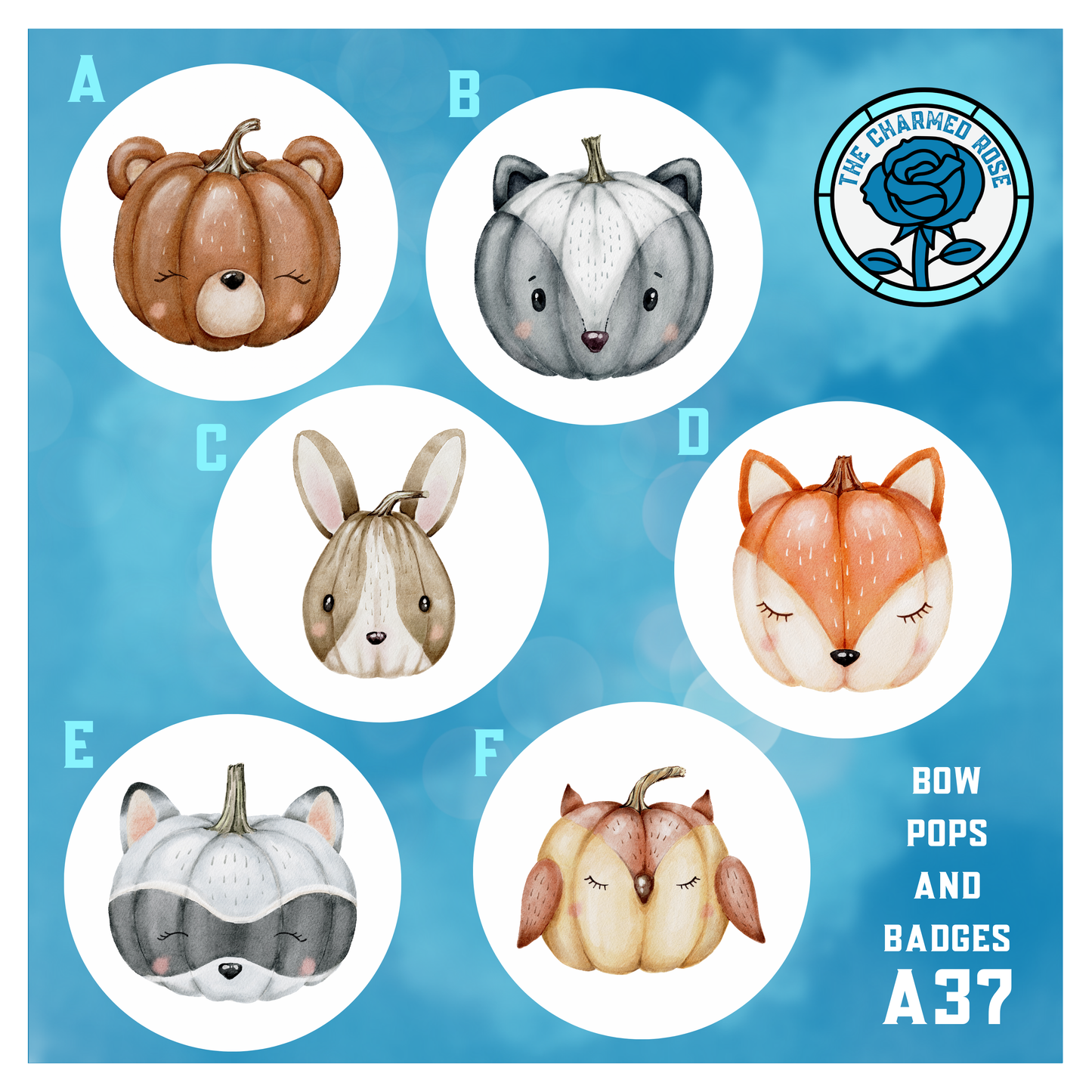 Autumn Animals - Bow Pops & Badges (A37)