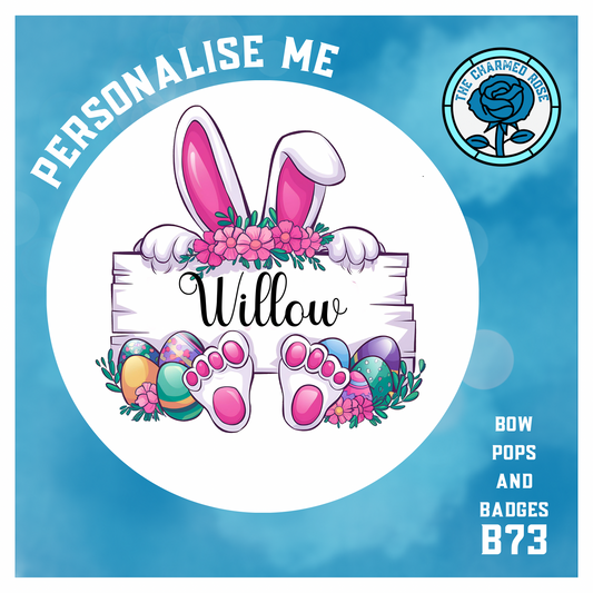 Easter Name Frame - Bow Pops & Badges (B73)